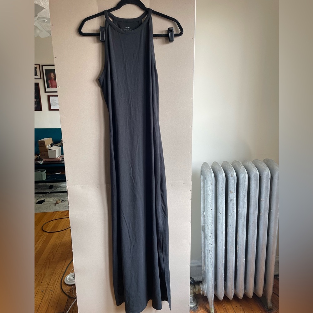 Grana Charcoal Gray Maxi Dress